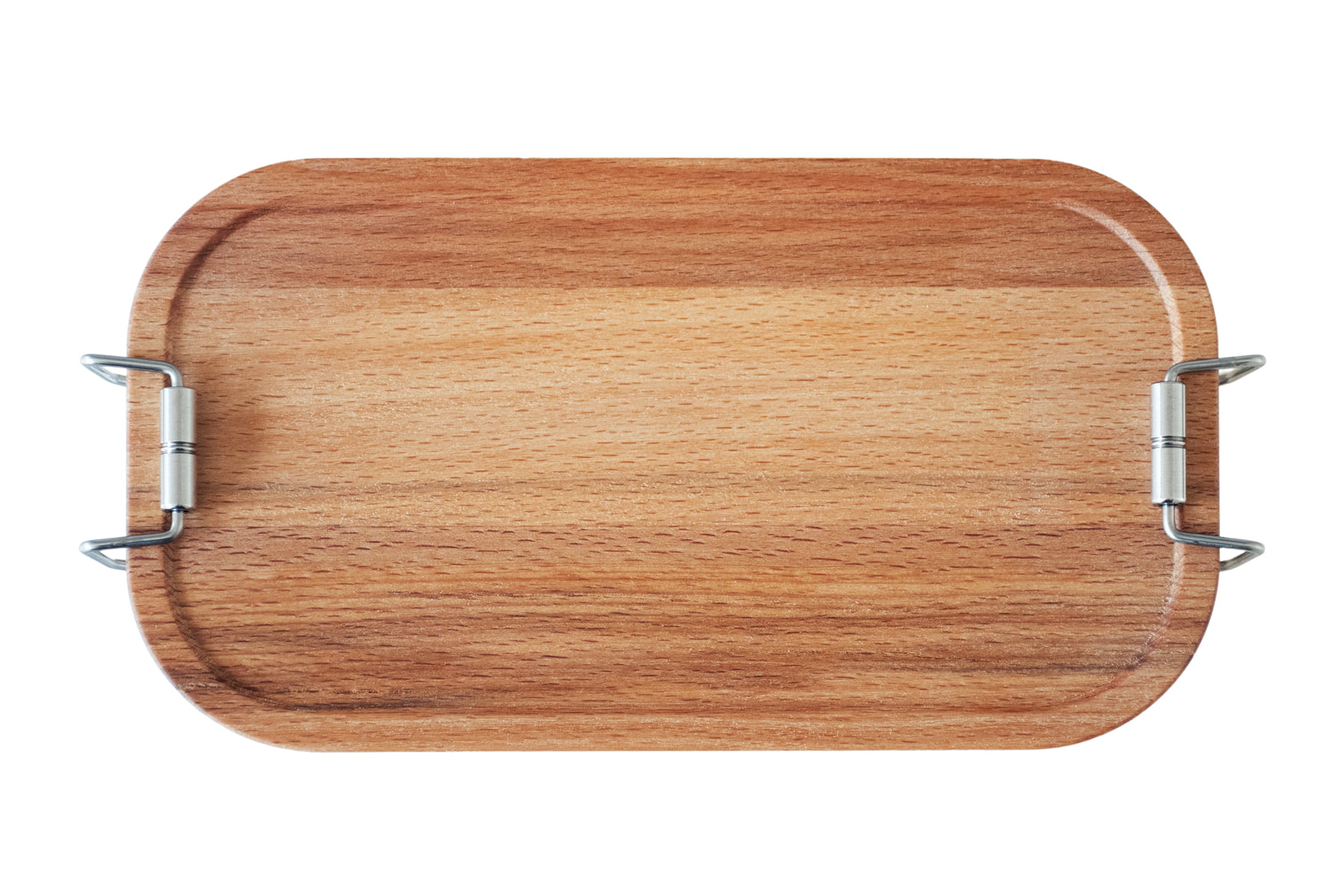 Premium Edelstahl Lunchbox mit Buchenholzdeckel aus Europäischer Buche