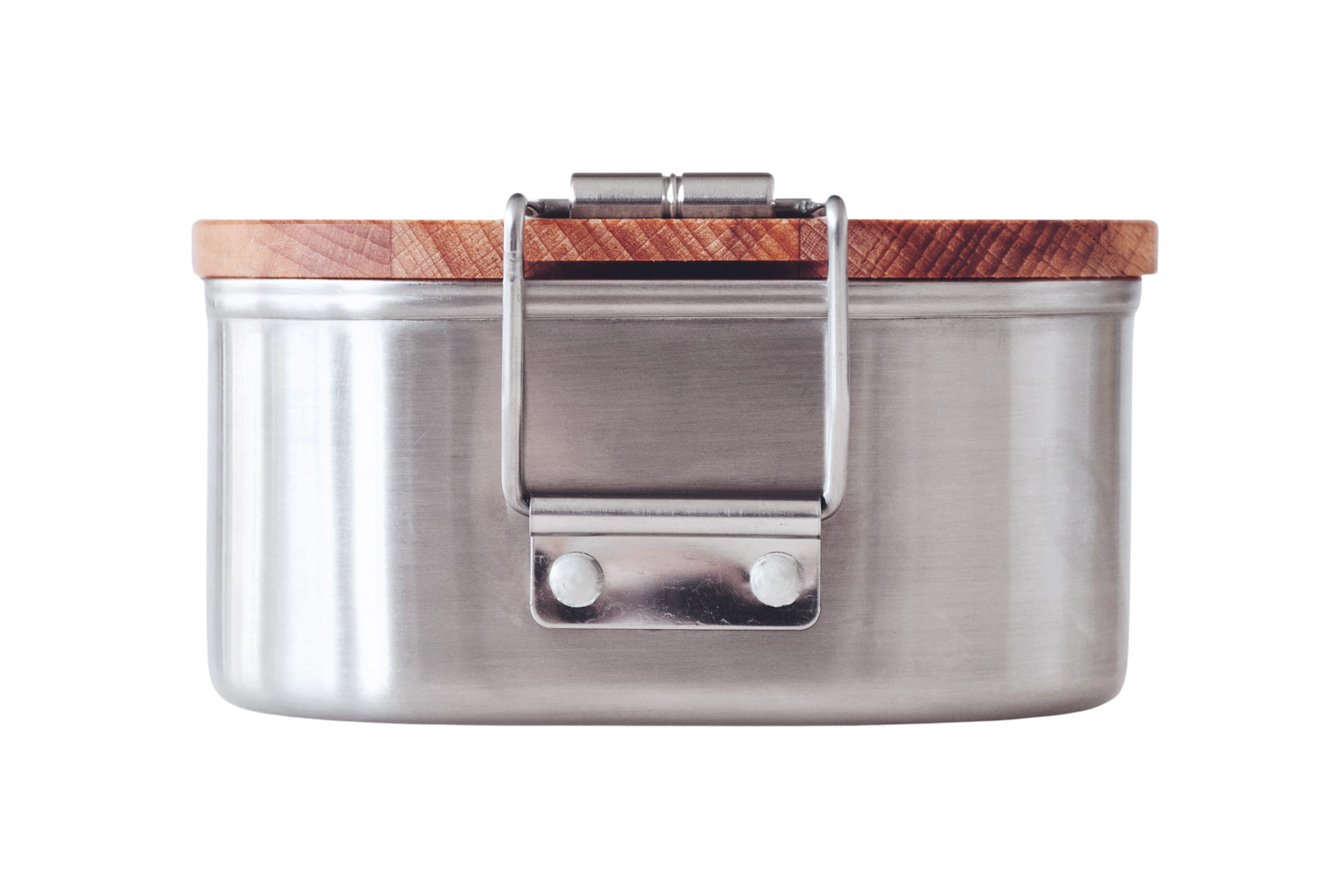 Premium Edelstahl Lunchbox mit Buchenholzdeckel aus Europäischer Buche