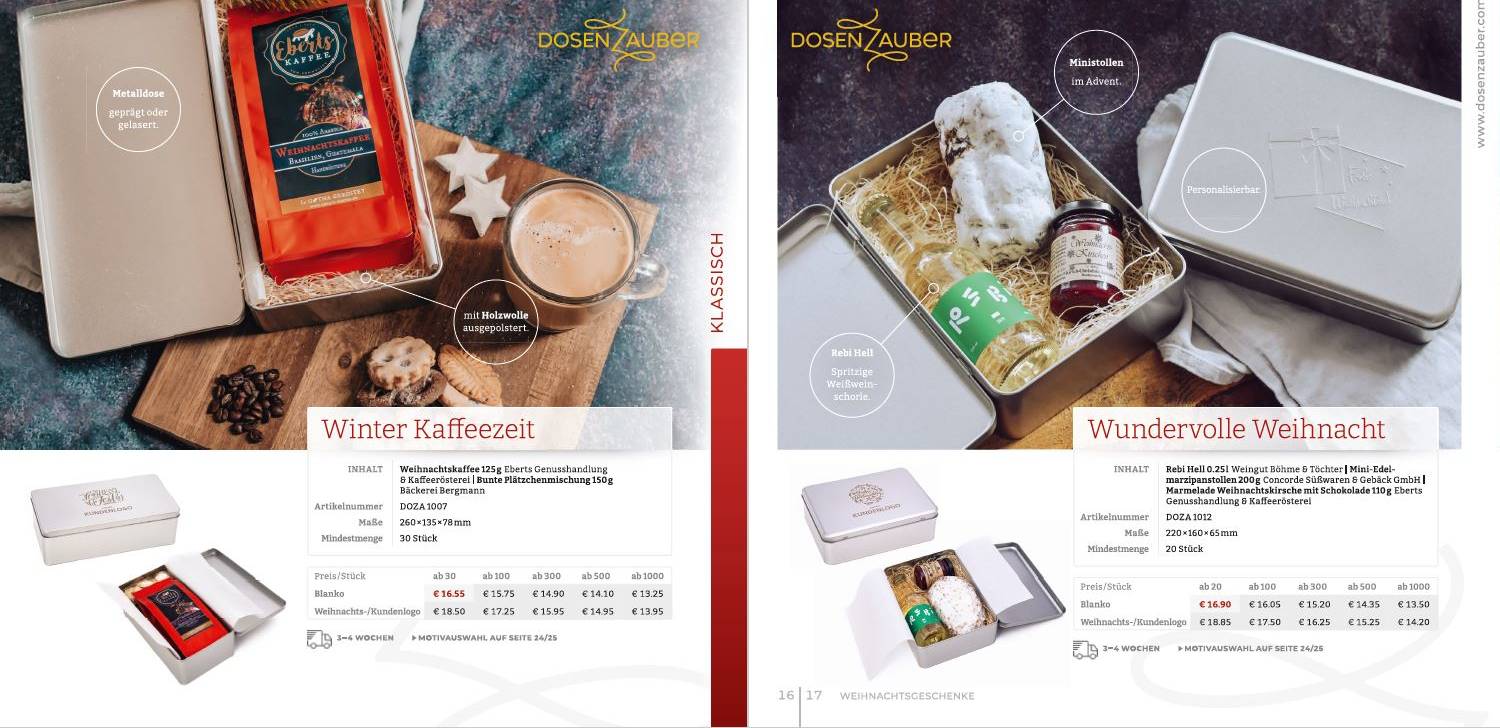 Dosenzauber "Weihnachtsedition" Katalog