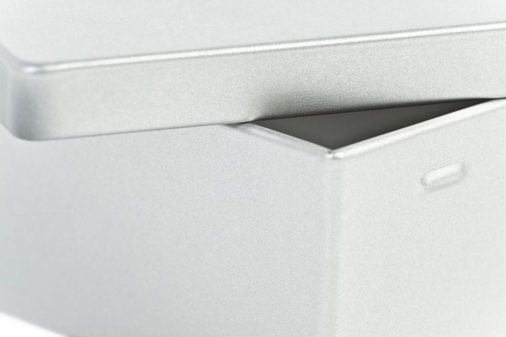 Eckige Blechdose mit Stülpdeckel - A5 Format