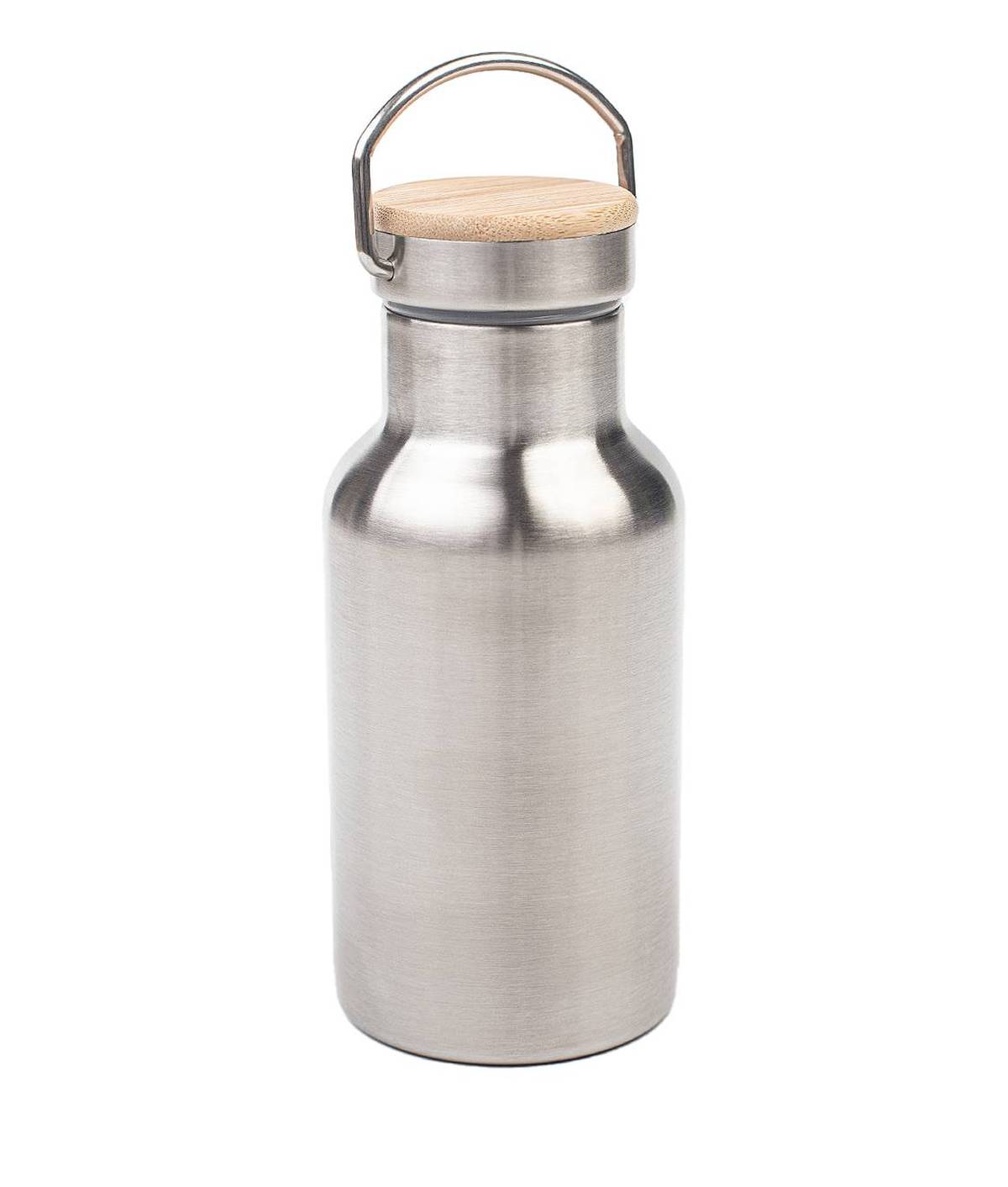 Edelstahl Trinkflasche mit Bambus