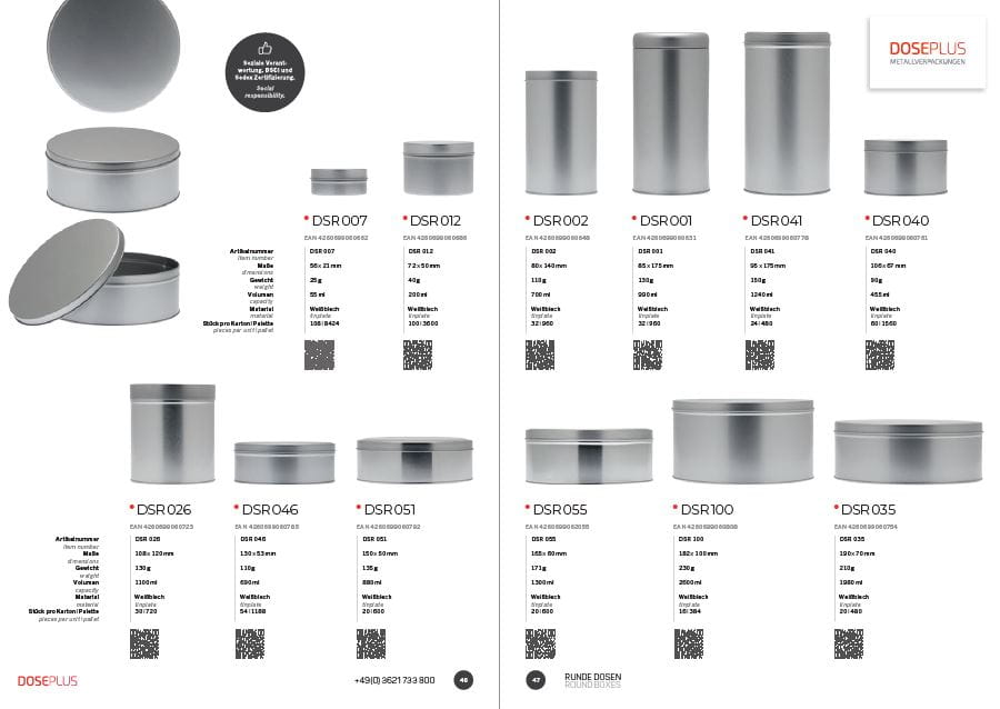 Gesamtkatalog Blechdosen
