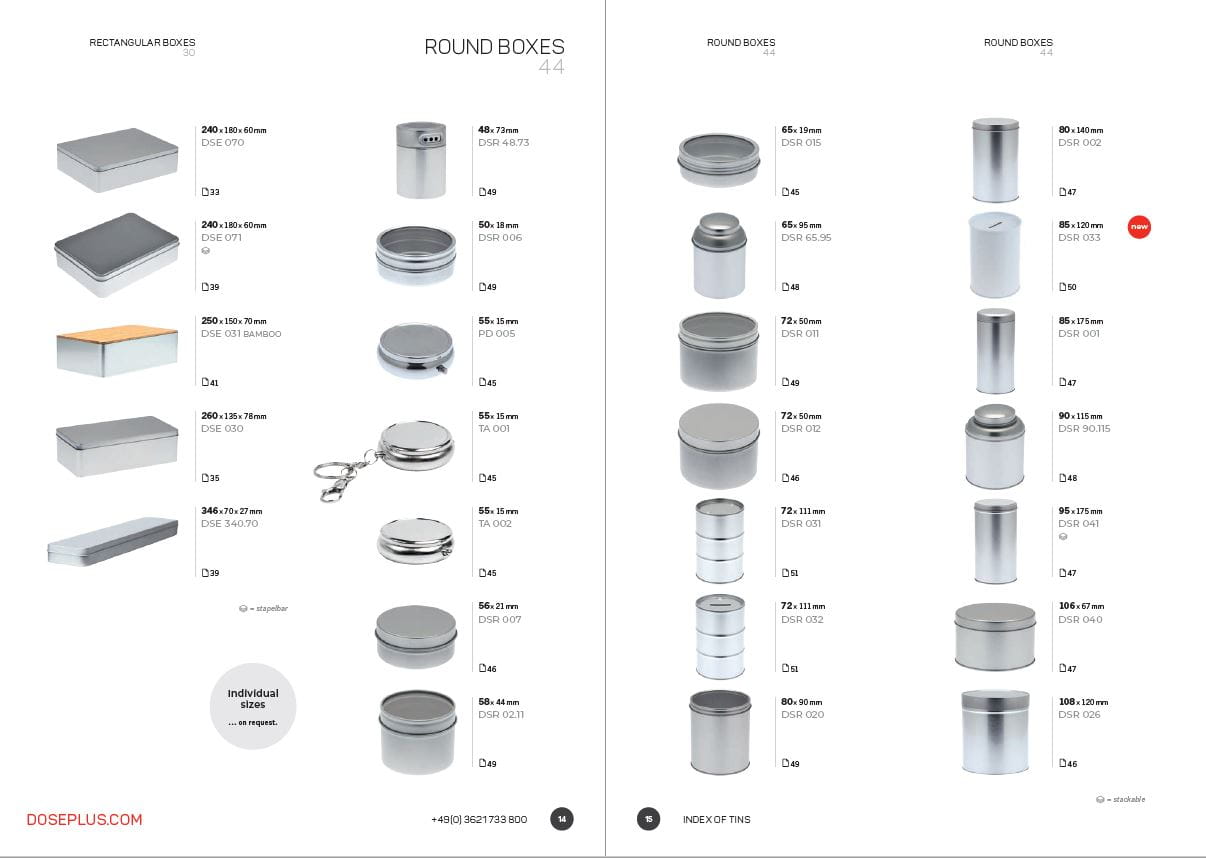 Gesamtkatalog Blechdosen